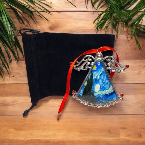 Starry Night Angel Ornament - Vincent van Gogh Inspired - Picture 2 of 6